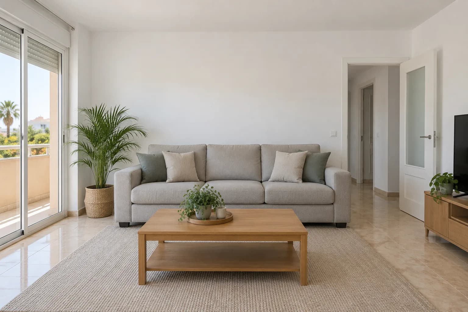 Living room in a renovated flat — after